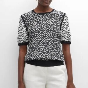 MaxMara Fennec Floral Pattern Short Sleeve Top Size Small